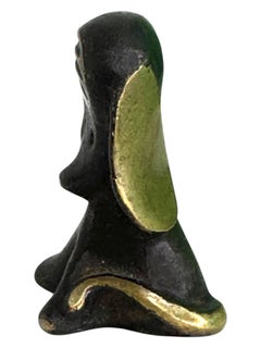 Cute Bronze Dachshund Dog Figurine, Walter Bosse Austria, 1950s