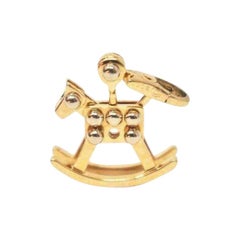 Vintage Cute Cartier 18 Karat Two-Tone Gold Rocking Horse Charm