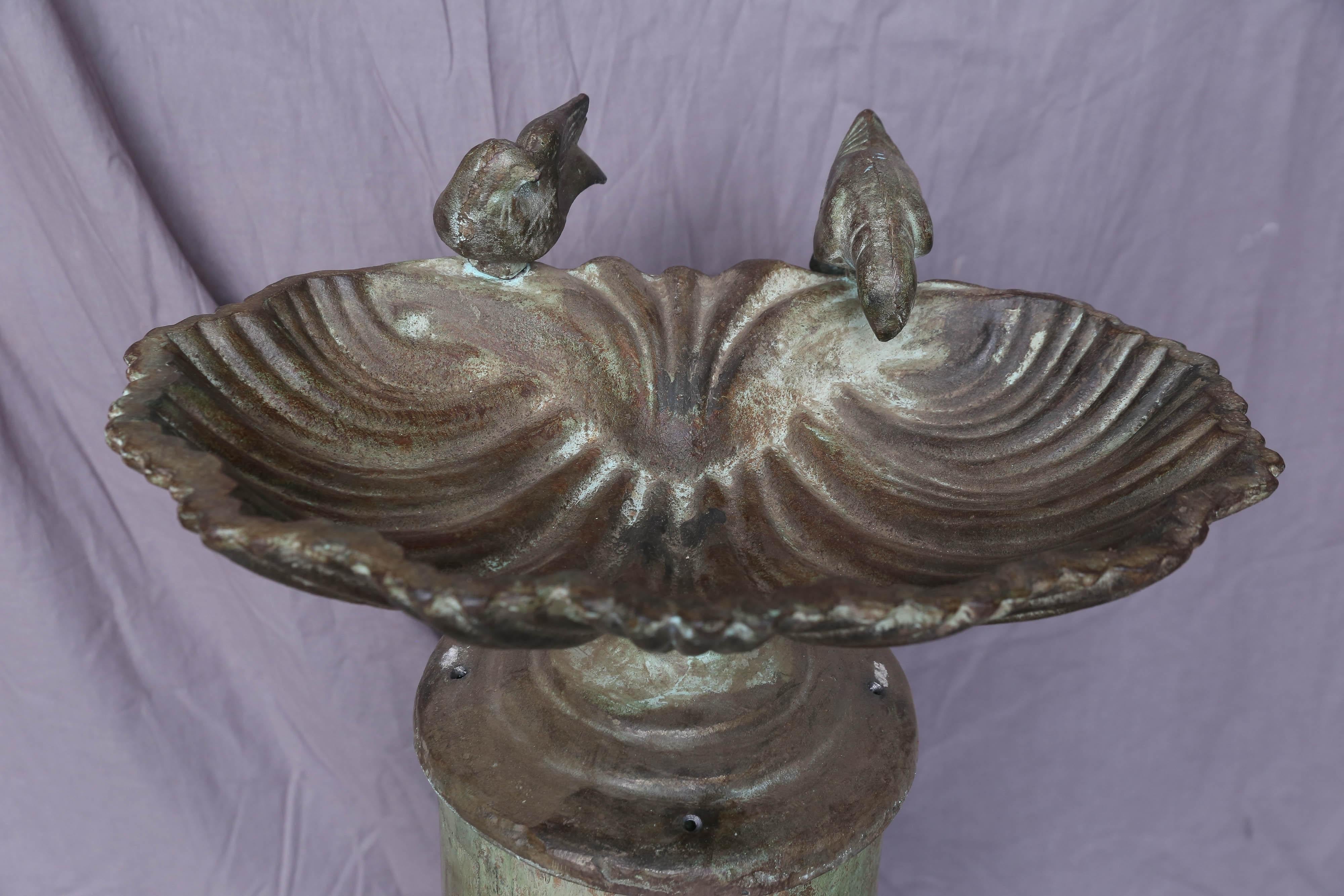 British Colonial Cute Cast Iron Bird Bath from the Back Yard Garden of a Colonial Home