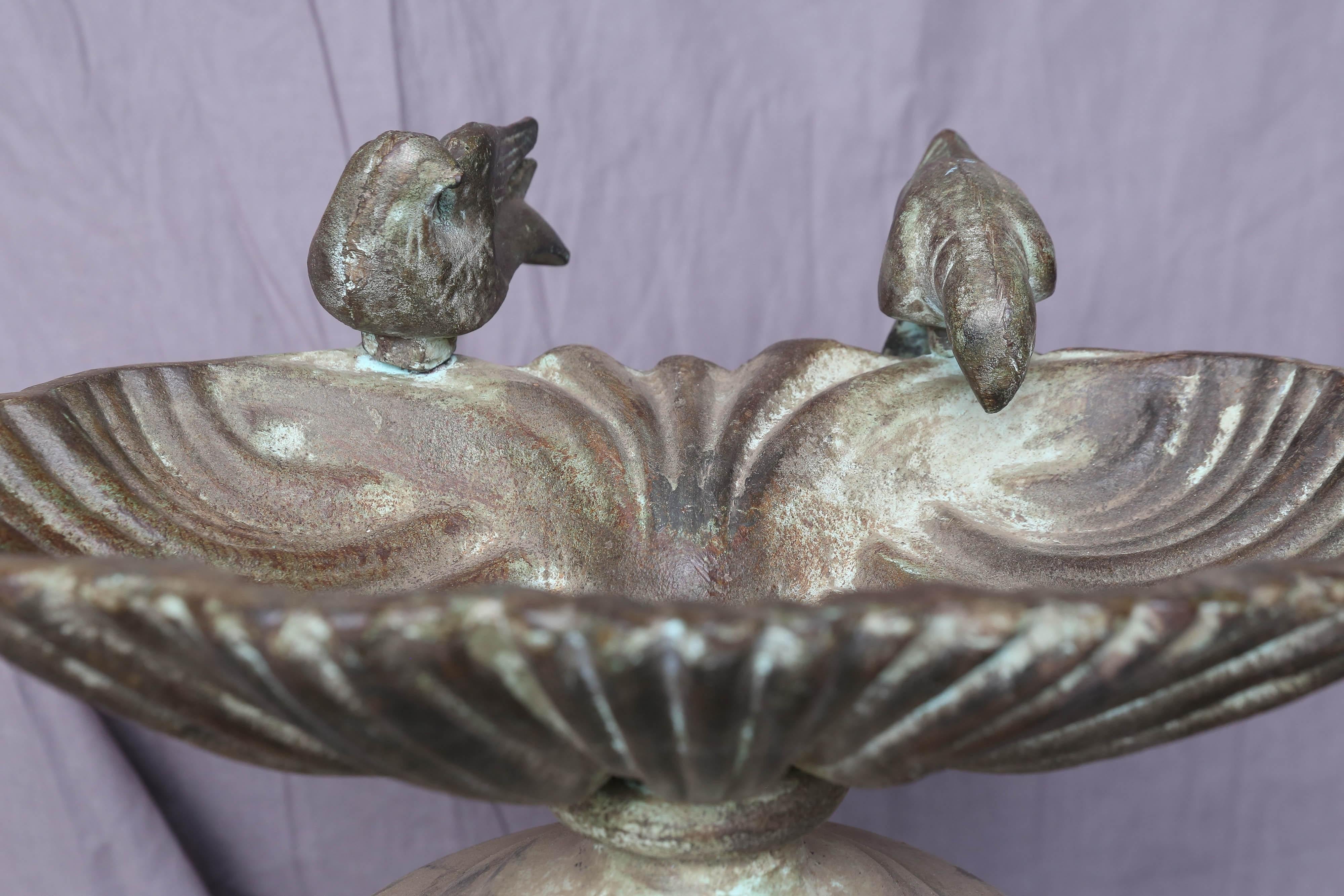 20th Century Cute Cast Iron Bird Bath from the Back Yard Garden of a Colonial Home