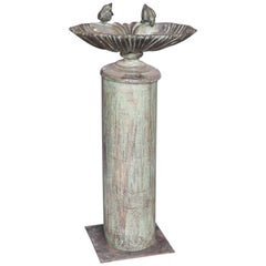 Retro Cute Cast Iron Bird Bath from the Back Yard Garden of a Colonial Home