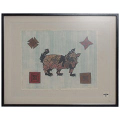 Cute Cat Graphic by Famed Francisco Toledo, Mexican Modernist Art