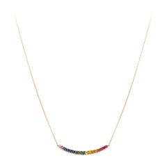 Collier coloré en or avec saphirs multicolores et diamants taille haute pour elle