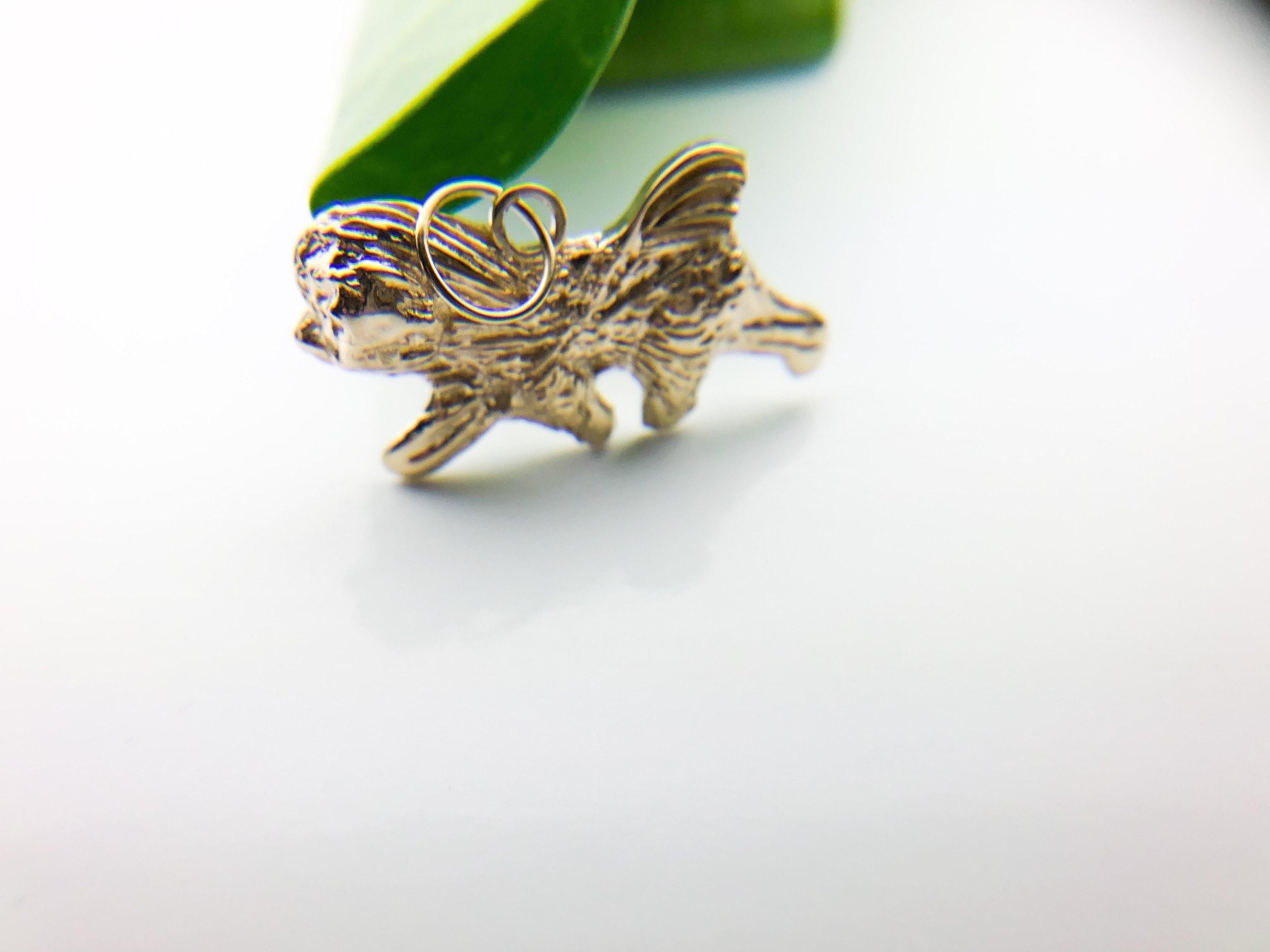 Niedlicher Hundeanhänger 18KT Gelbgold Hundemarke Hund massiv Goldanhänger Hundehalsband im Angebot 2
