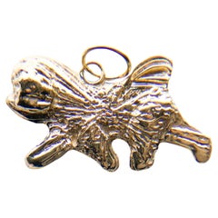 Cute dog pendant 18KT yellow gold Dog tag Dog solid gold pendant dog necklace