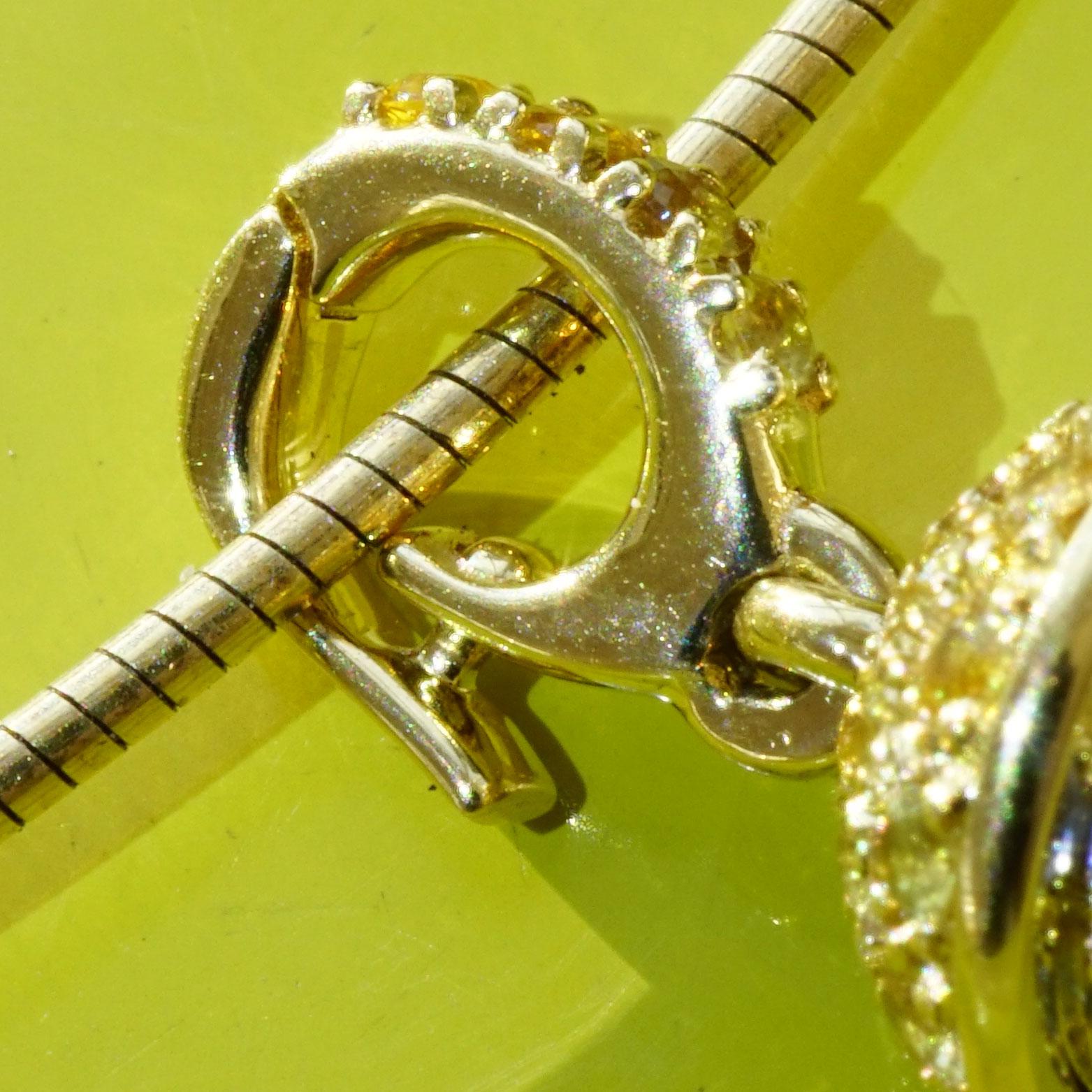 Mignon pendentif Highlight Item Fine Yellow and Blue Sapphires AAA+ made Italy Neuf - En vente à Viena, Viena
