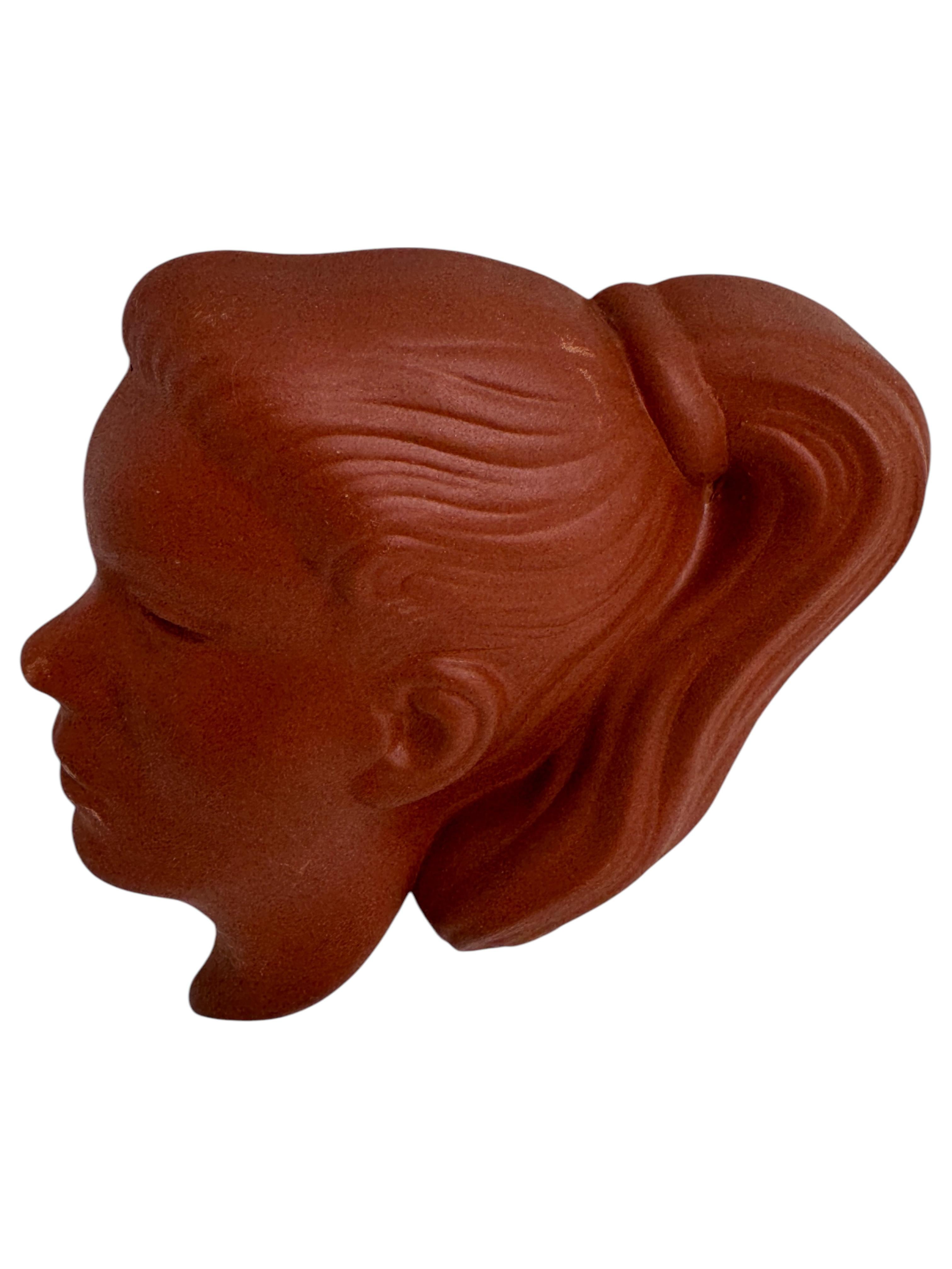 Decoración de pared con máscara de busto de chica, Austria, años 50 en venta 5
