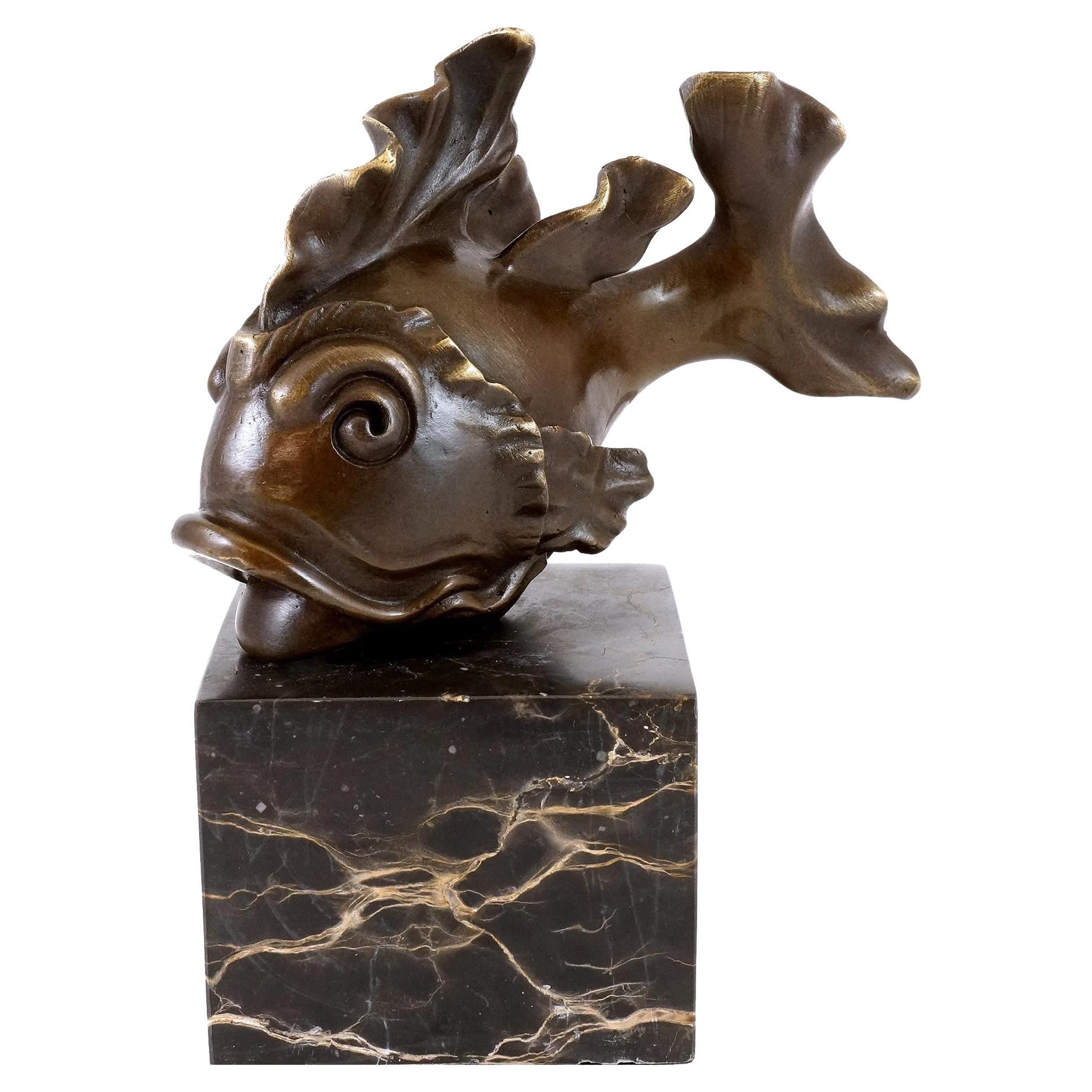 Carino pesce rosso - Squisita statuetta animale in bronzo
