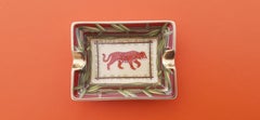 Cute Hermès Small Guest Ashtray Change Tray Tiger Print in Porcelain