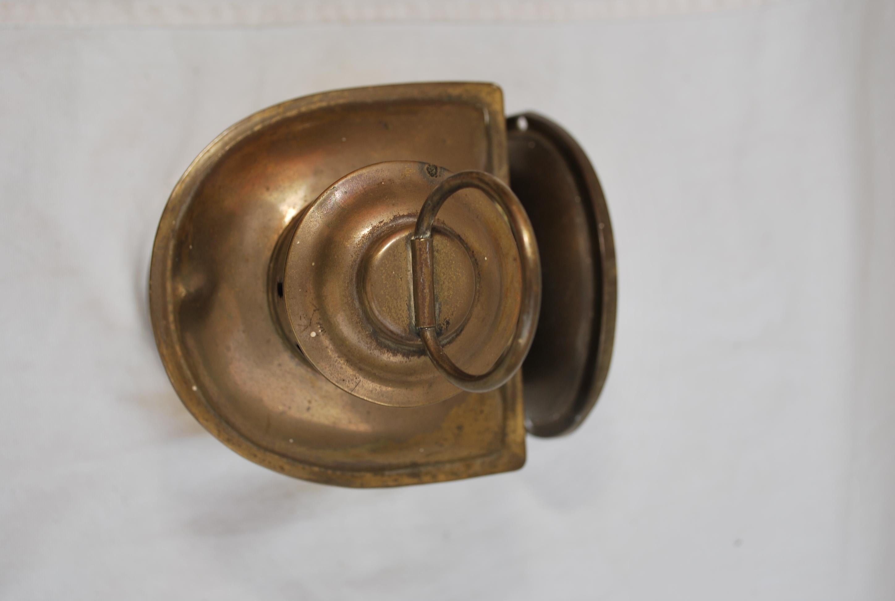 Mid-20th Century Cute little pair of 1930's brass outdoor sconces