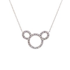 Cute Mickey Mouse Pendant Necklace with Diamonds in Gold