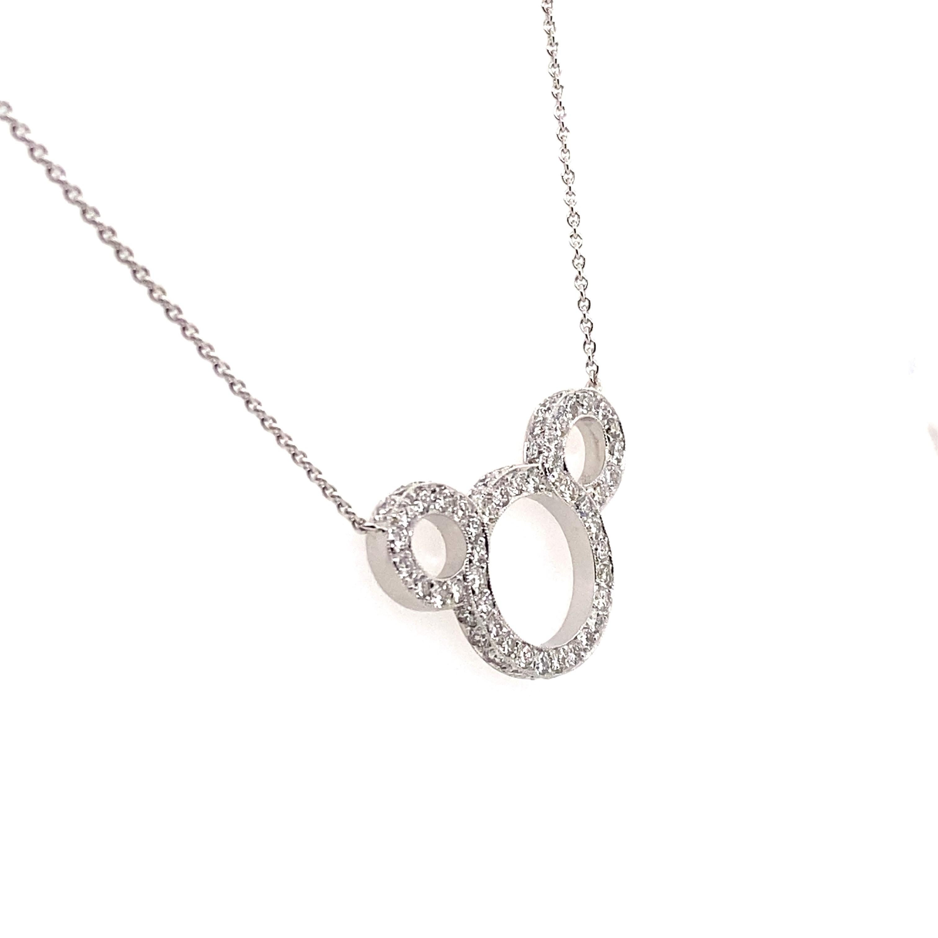 Halskette mit Diamanten im Goldschliff und Mickey Mouse-Anhänger für Damen oder Herren im Angebot
