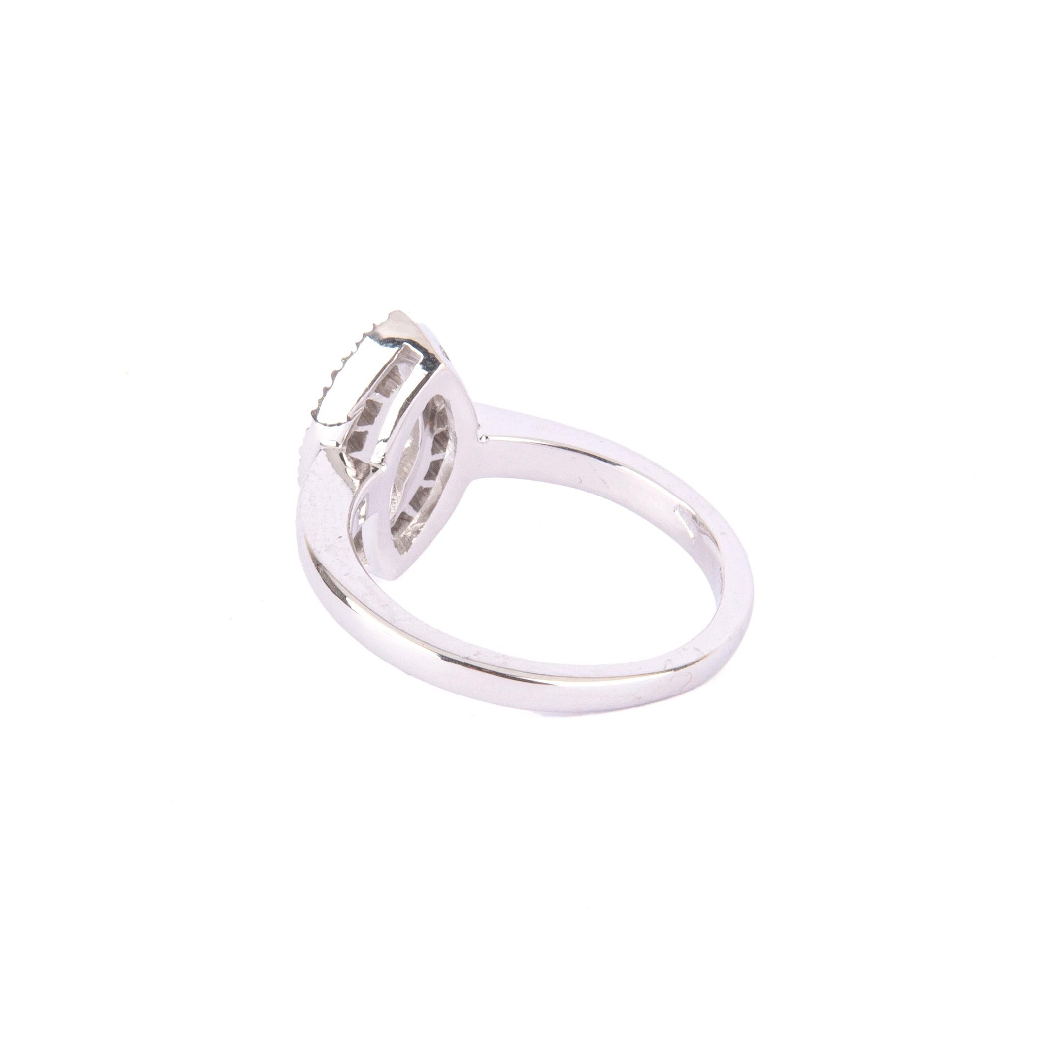 Modern Cute Solitaire White Gold ring with Marquise Diamond