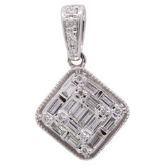 Cute Square Illusion Diamond Pendant