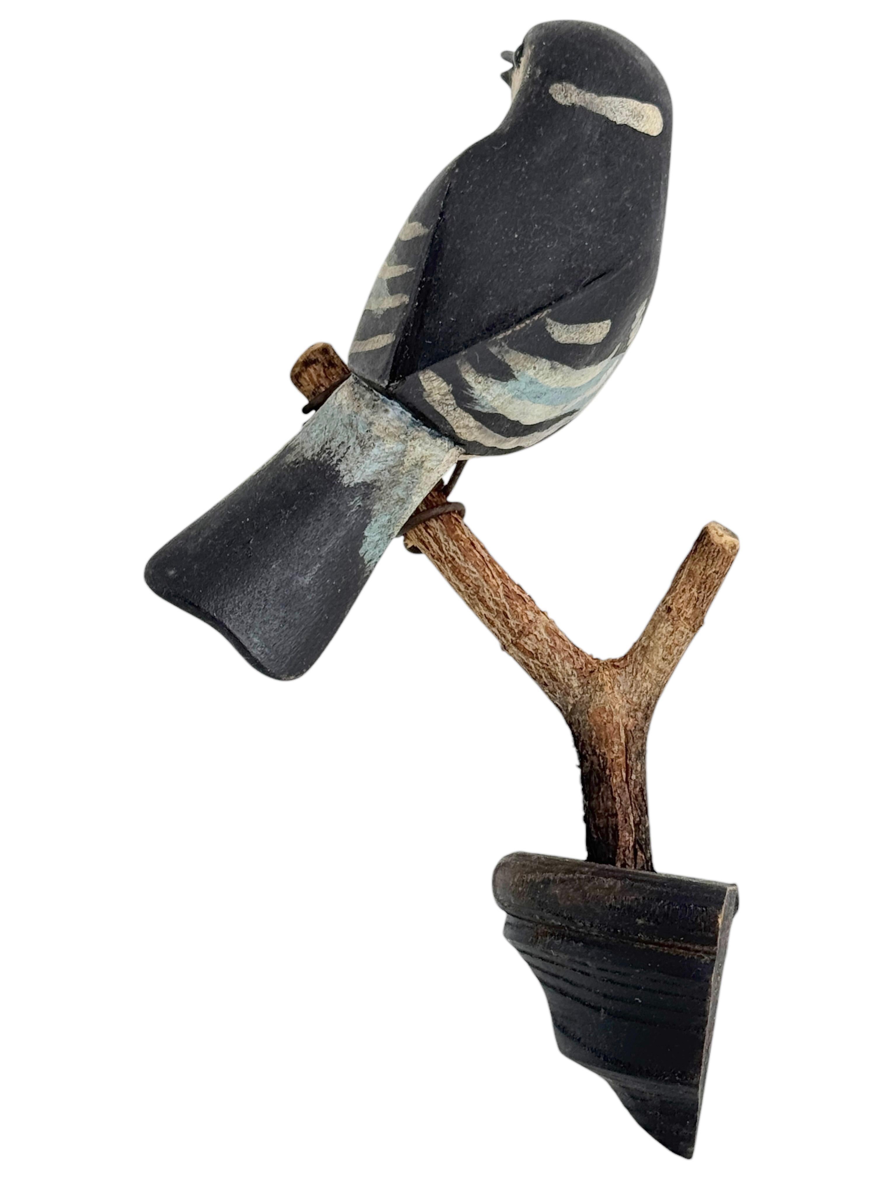 Cute Vichtauer Hand geschnitzt Wood Bird Black Forest Volkskunst Österreich 1890s 5