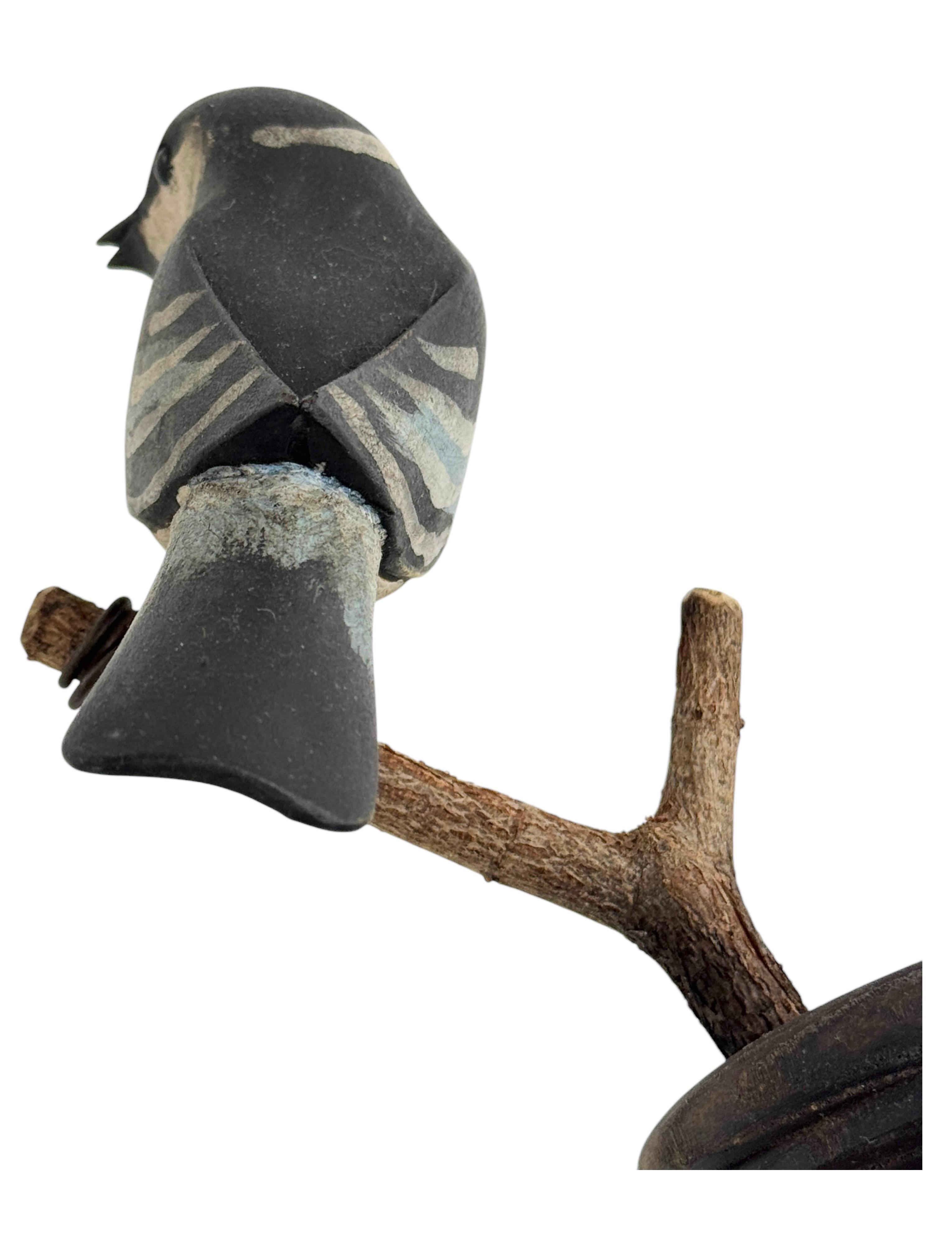 Cute Vichtauer Hand geschnitzt Wood Bird Black Forest Volkskunst Österreich 1890s (Holz)
