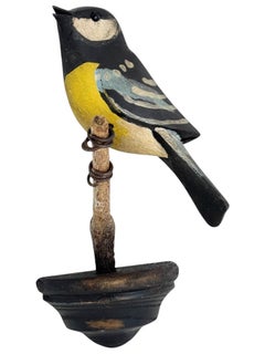Cute Viechtauer Hand Carved Wood Bird Black Forest Folk Art Austria 1890s