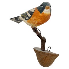 Cute Vichtauer Hand geschnitzt Wood Bird Black Forest Volkskunst Österreich 1920s