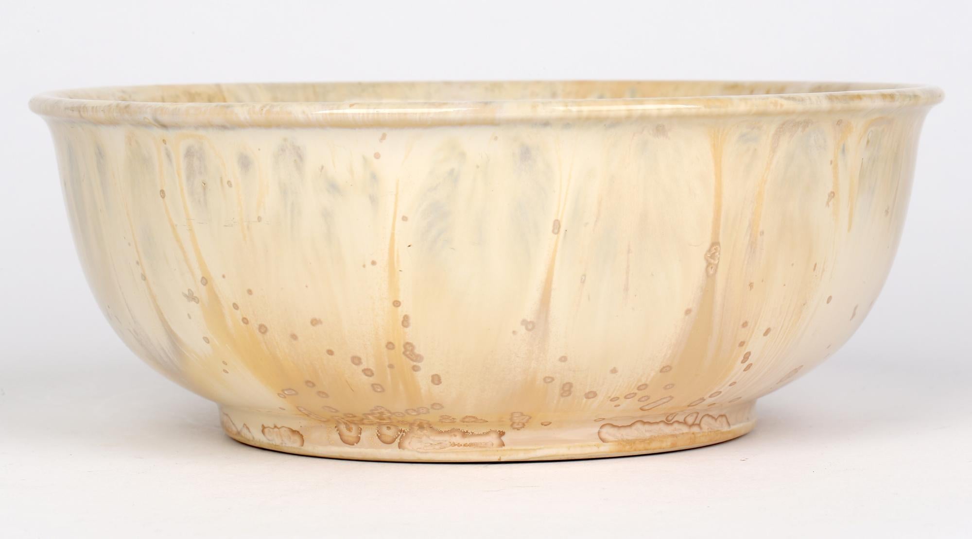 Cuthbert Bailey Art Deco Doulton Lambeth Crystalline Glazed Ceramic Bowl For Sale 5