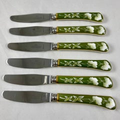 Spargitori Cutlass Leppington Sheffield in acciaio inossidabile e porcellana d'osso, un set incassato / 6