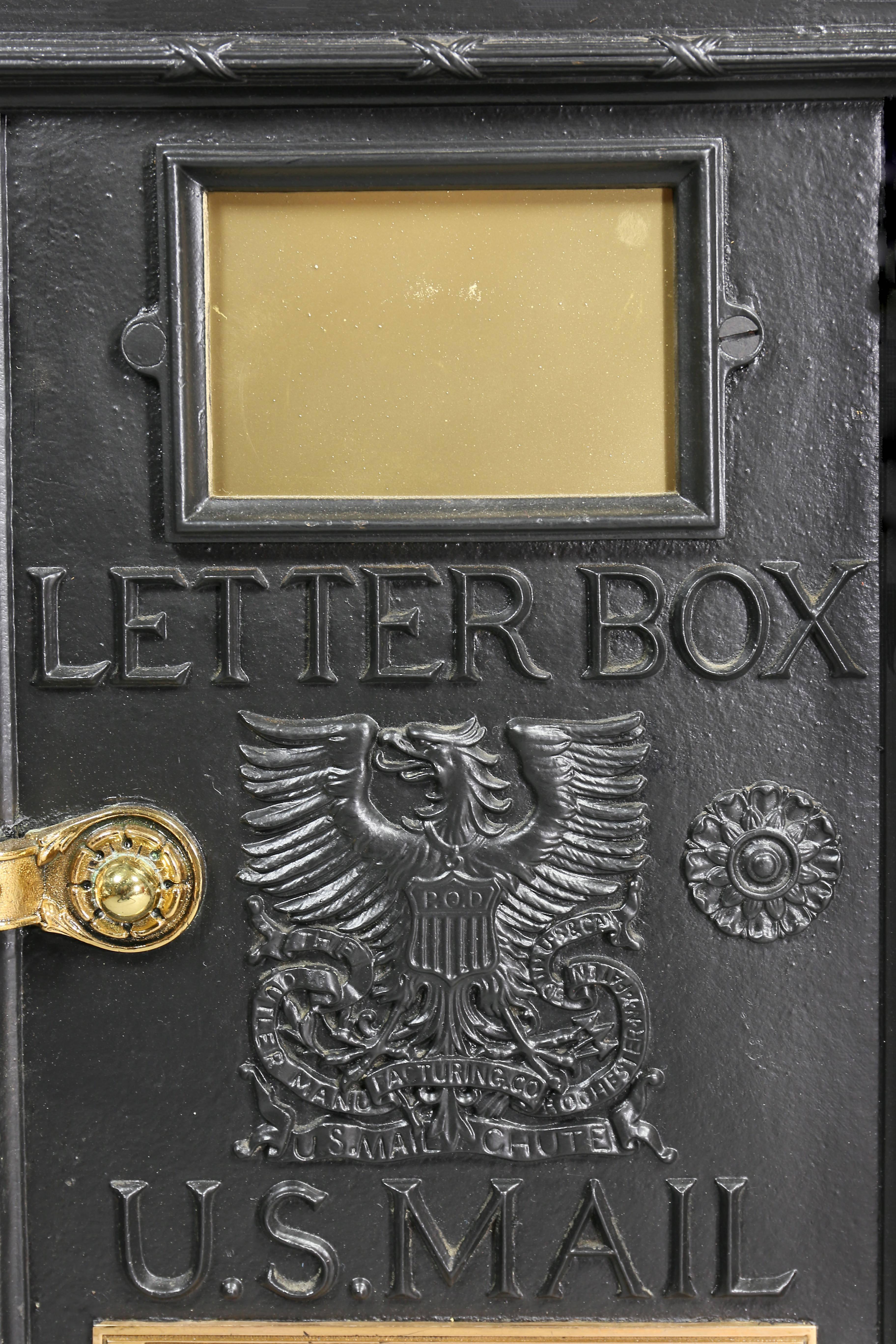 American Cutler Brass and Iron Mail Chute Collection Box