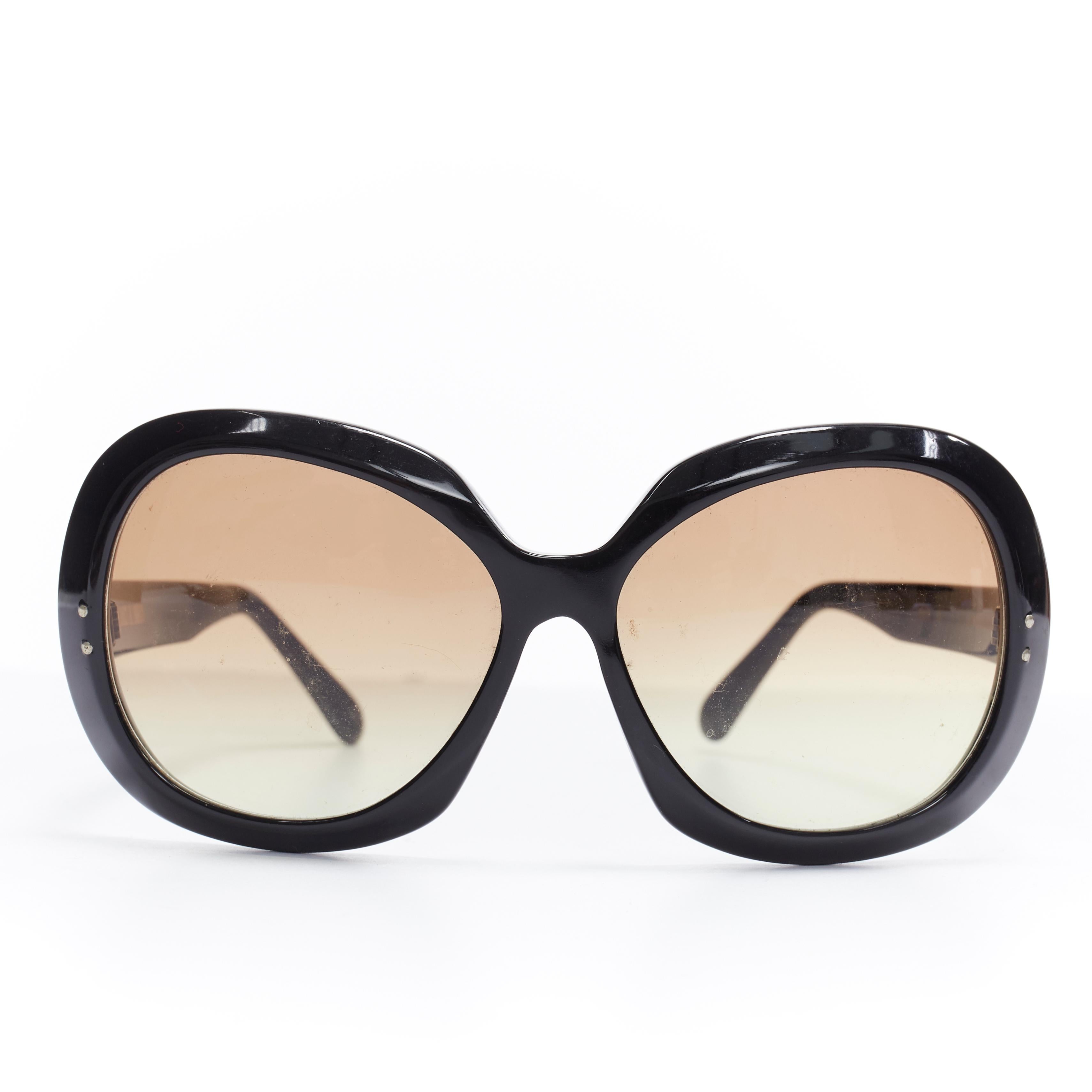 CUTLER GROSS black oversized frame brown gradient lens butterfly sunglasses Reference: WEYN/A00347 
Brand: Cutler & Gross 
Material: Plastic 
Color: Black 
Pattern: Solid 
Extra Detail: Hand Made. 
Made in: London 

CONDITION: 
Condition: Very good,