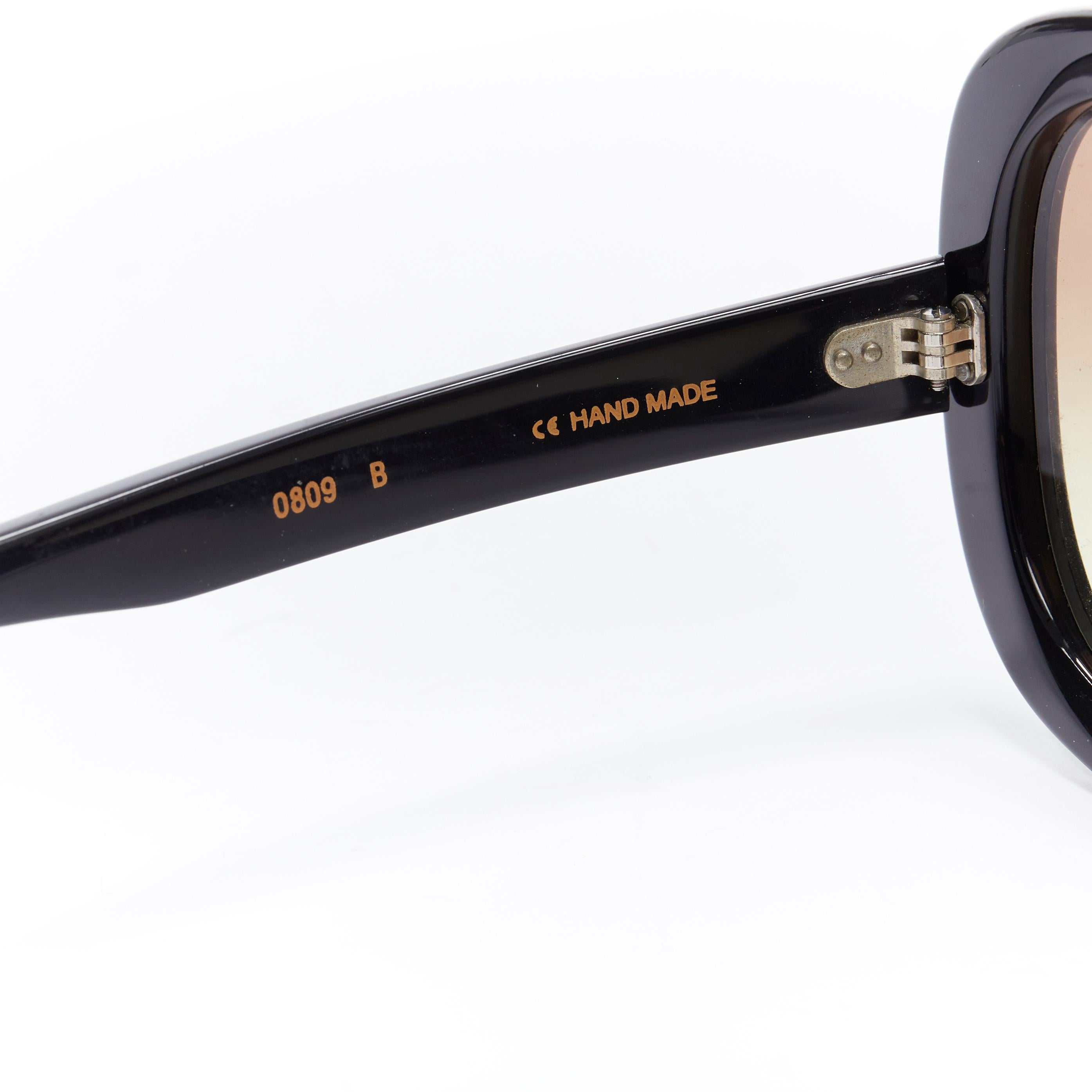 Black CUTLER GROSS black oversized frame brown gradient lens butterfly sunglasses