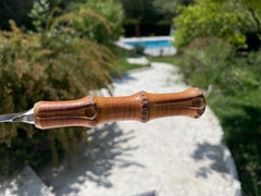 Cutlery for 8 Persons, 47 Pieces, Bamboo and Steel, Italy 1960