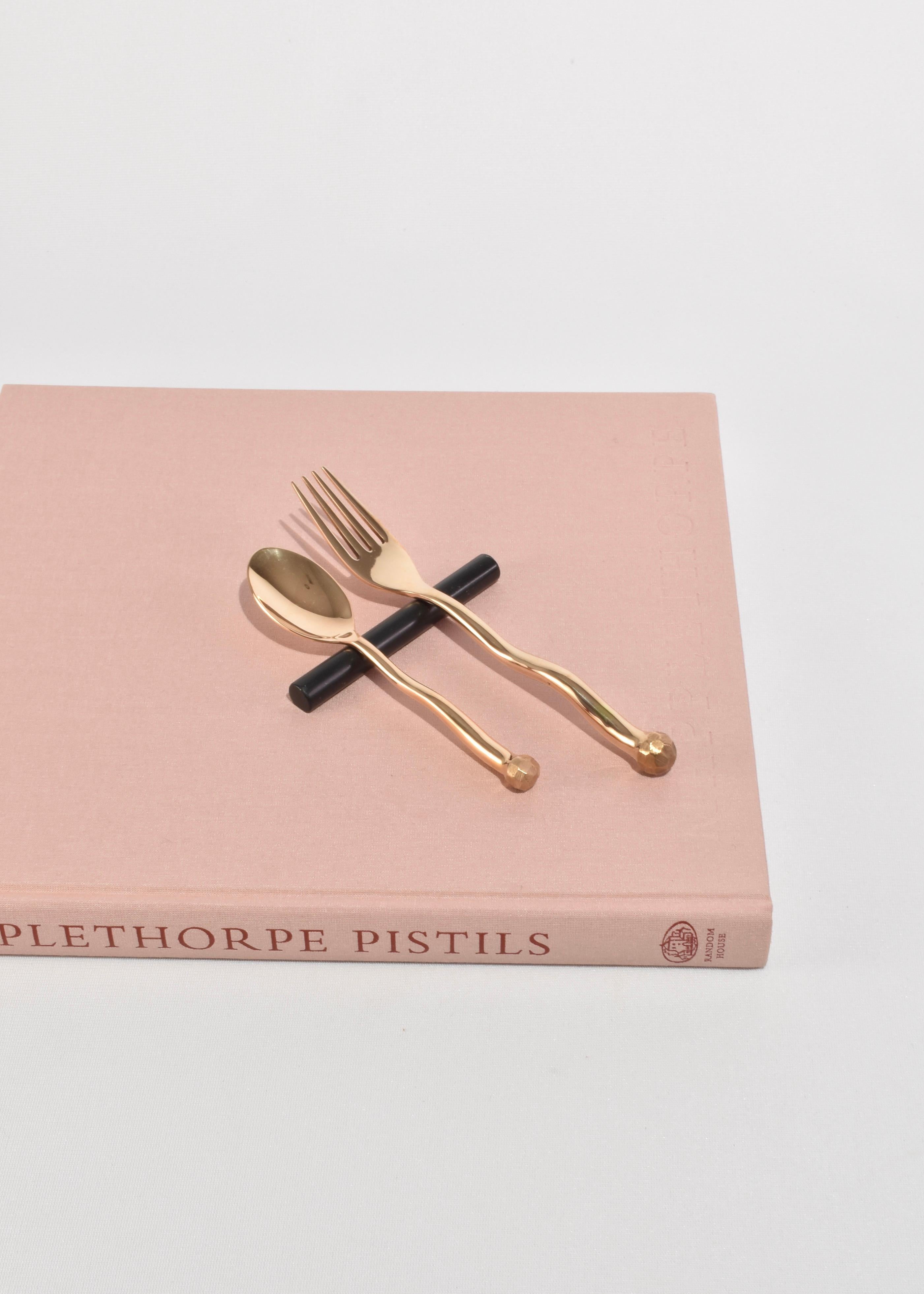 Contemporary Cutlery Rest Set in Onyx For Sale
