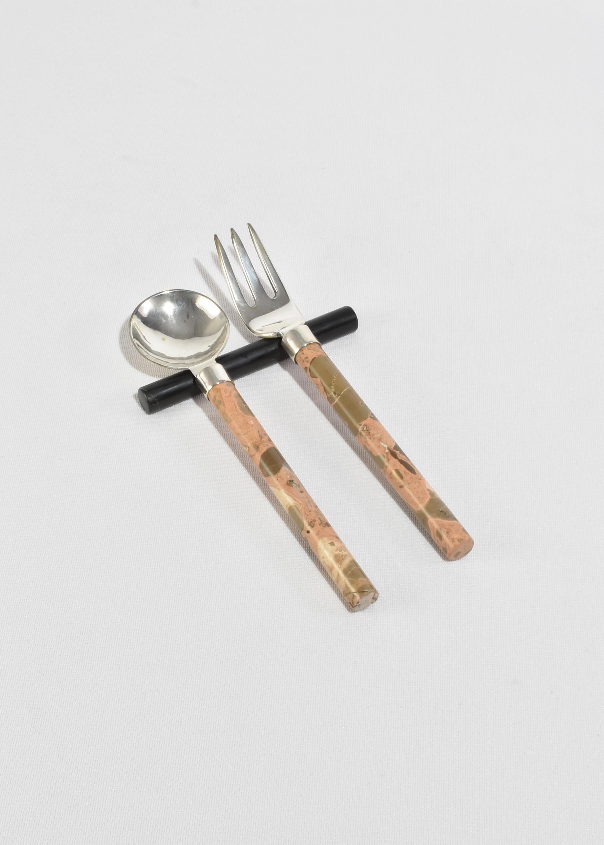 Cutlery Rest Set in Onyx For Sale 1