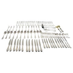 Cutlery Service  101 ps of 800 Silver, English Style Italy, 1990s, Zaramella