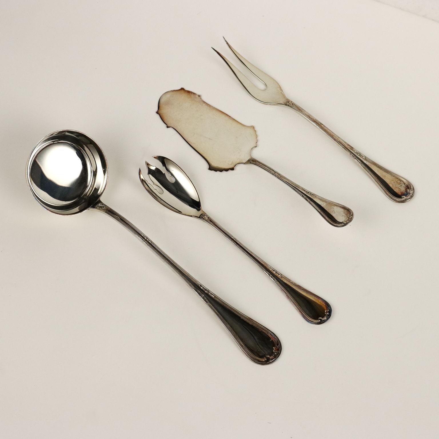 Cutlery Service Silver Man, Cesa Italy 20th Century 10