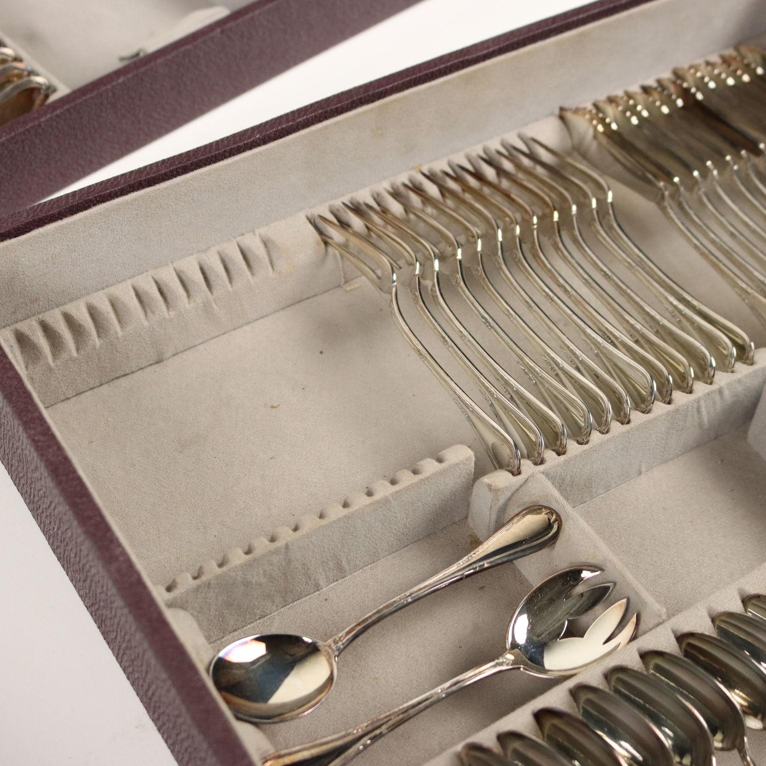 Mid-Century Modern Cutlery Service Silver Man, Cesa Italy 20th Century