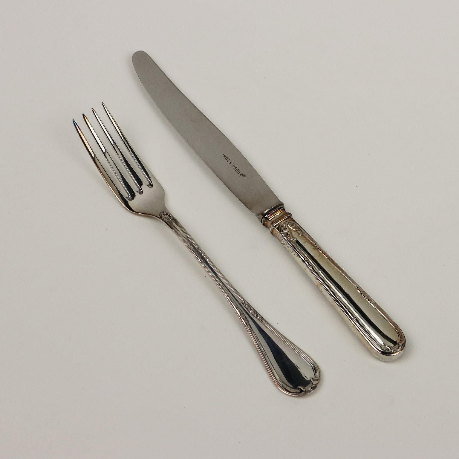 Cutlery Service Silver Man, Cesa Italy 20th Century In Good Condition In Milano, IT