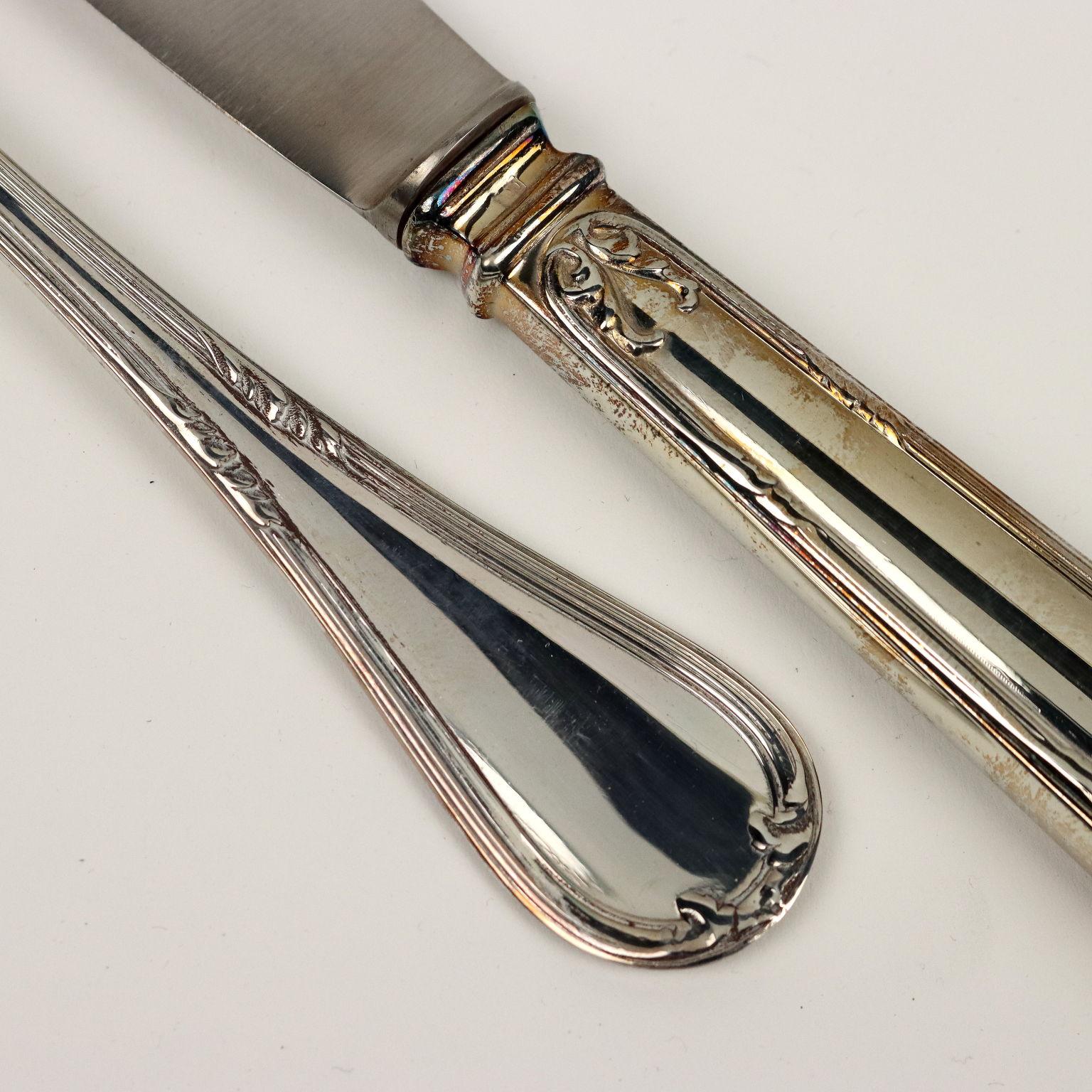 Cutlery Service Silver Man, Cesa Italy 20th Century 1