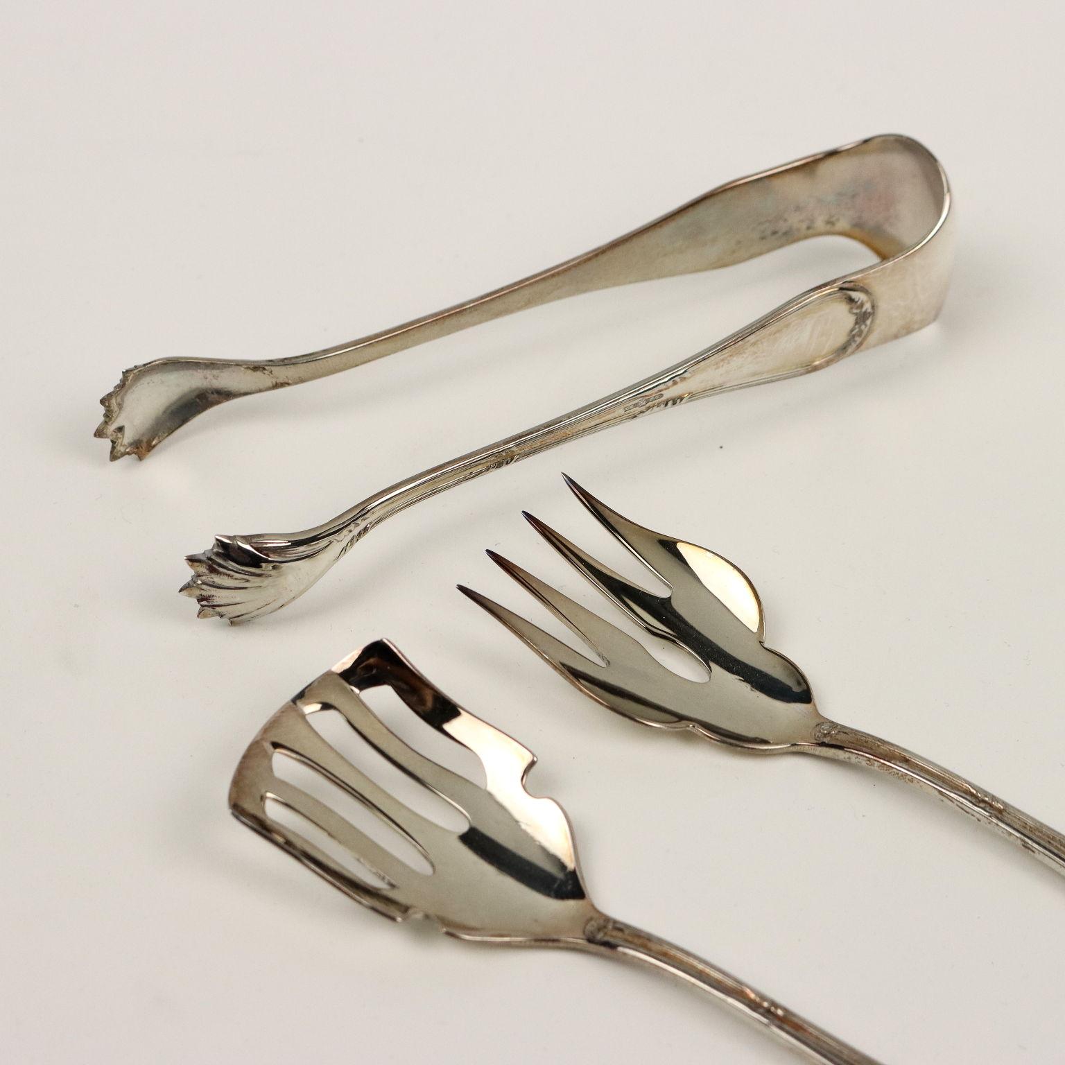 Cutlery Service Silver Man, Cesa Italy 20th Century 4