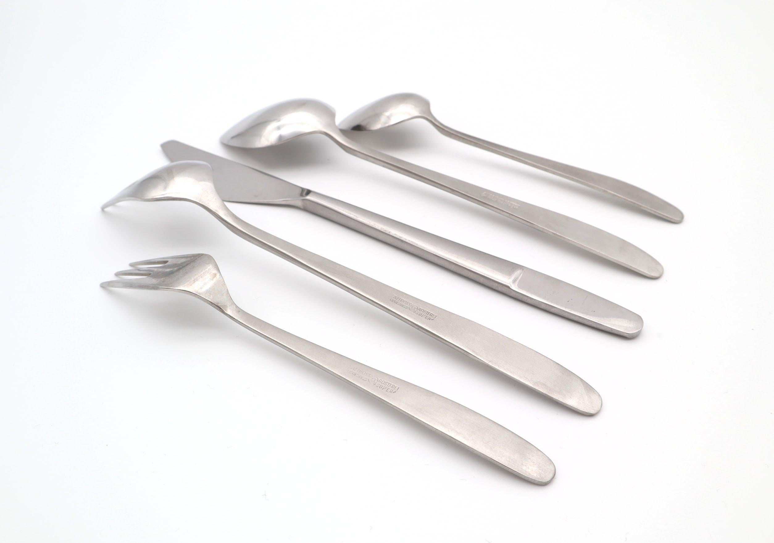 Austrian Cutlery Set by Helmut Alder for Amboss Model 2070, 32 Pieces, 1960s For Sale