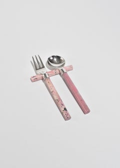Cutlery Set in Pink Rhodonite