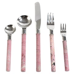 Set di posate in rodonite rosa