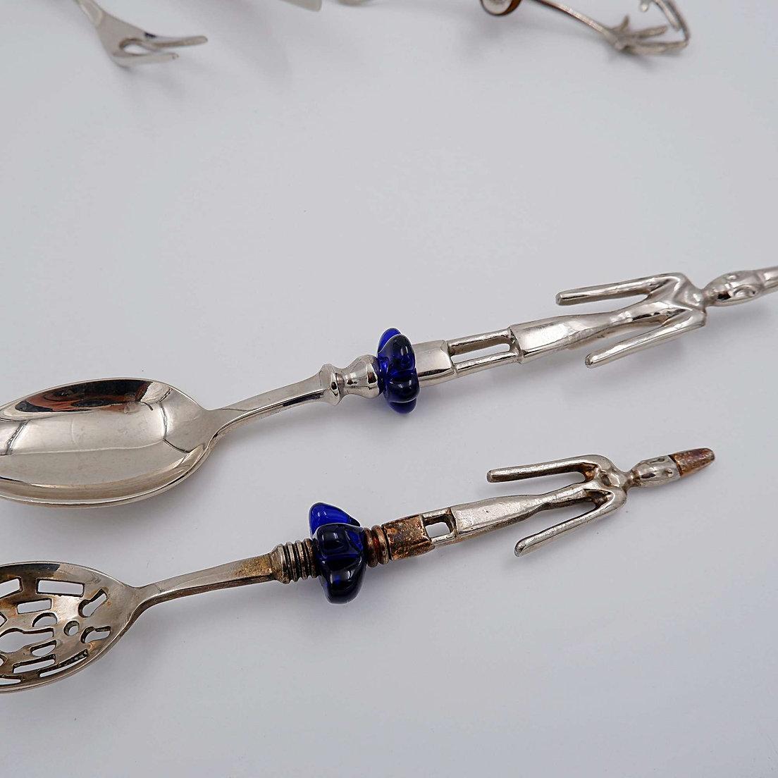 Set de couverts 9 pièces fleurs en verre - Sweet service en vente 6