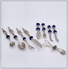 Cutlery set of 9 pieces glass flowers - Sweet service