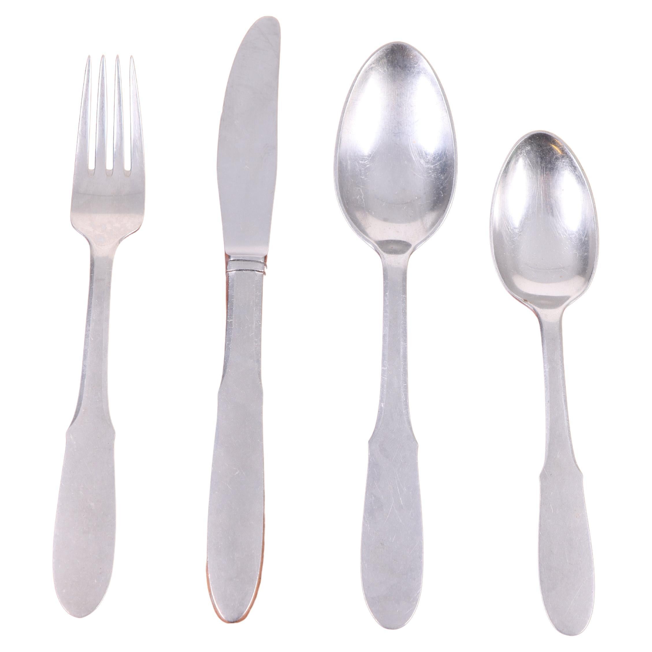 Cutleryr for 12 Persons in Solid Steel by Georg Jensen, Made in Denmark 1960s