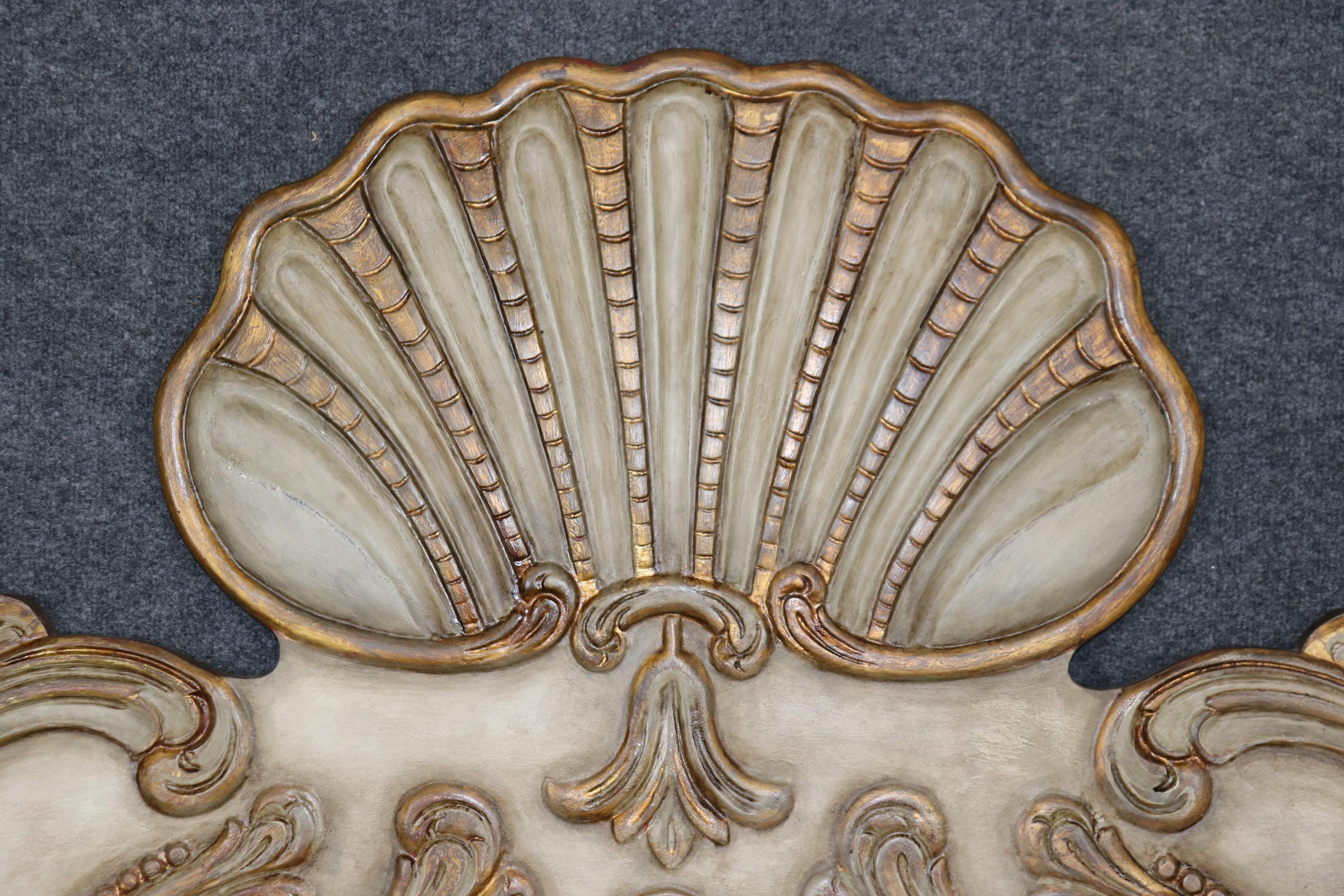 Walnut Cutom-Made Chinoiserie Paint Decorated King Size Headboard with Figural Scenery