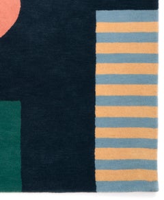 Cutout Rug Contemporary Geometric Landscape Hand-Tufted Wall Hanging Tapestry