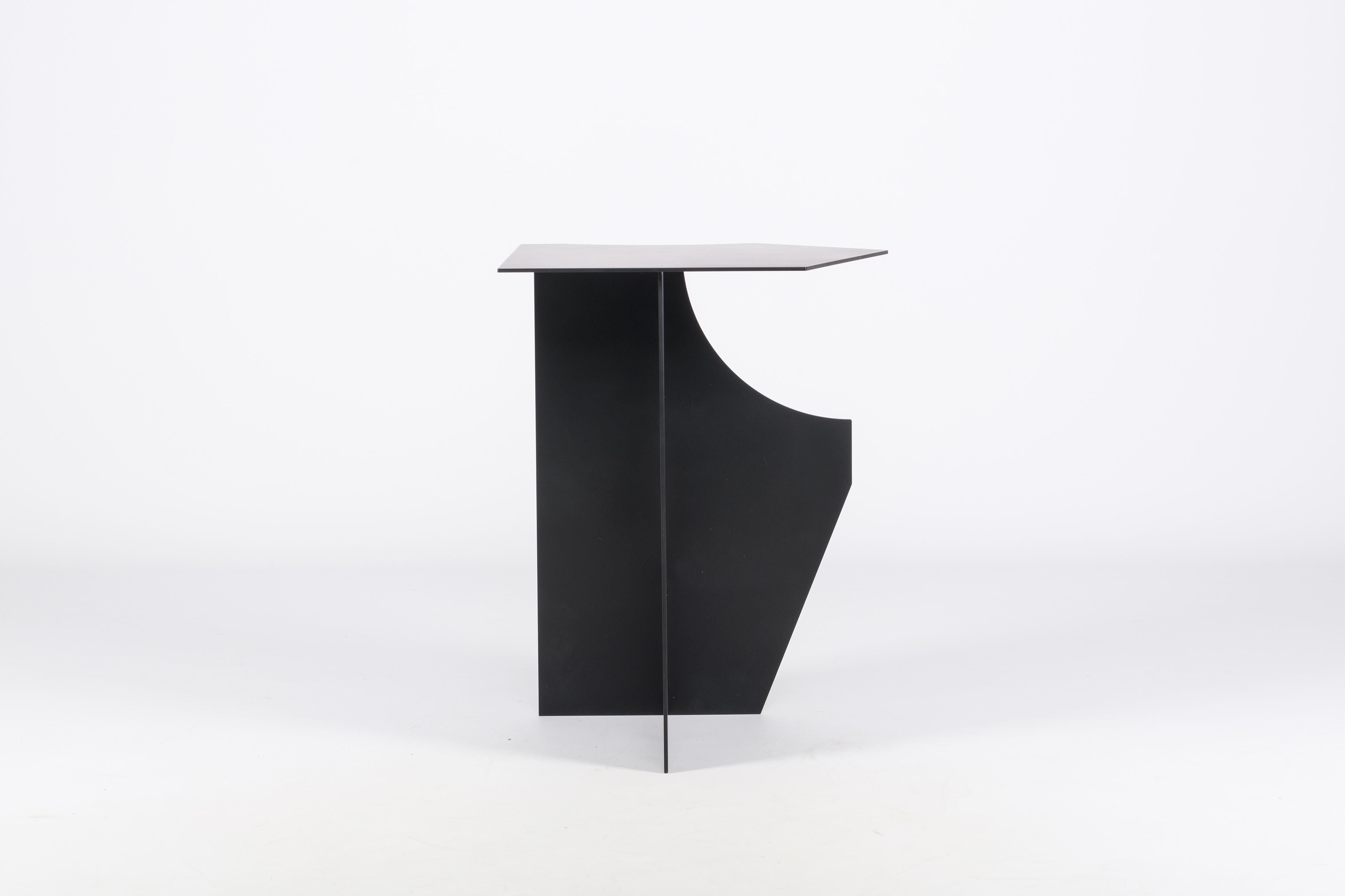 Modern Cutout T01 - Contemporary black metal Side Table by Millim Studio For Sale