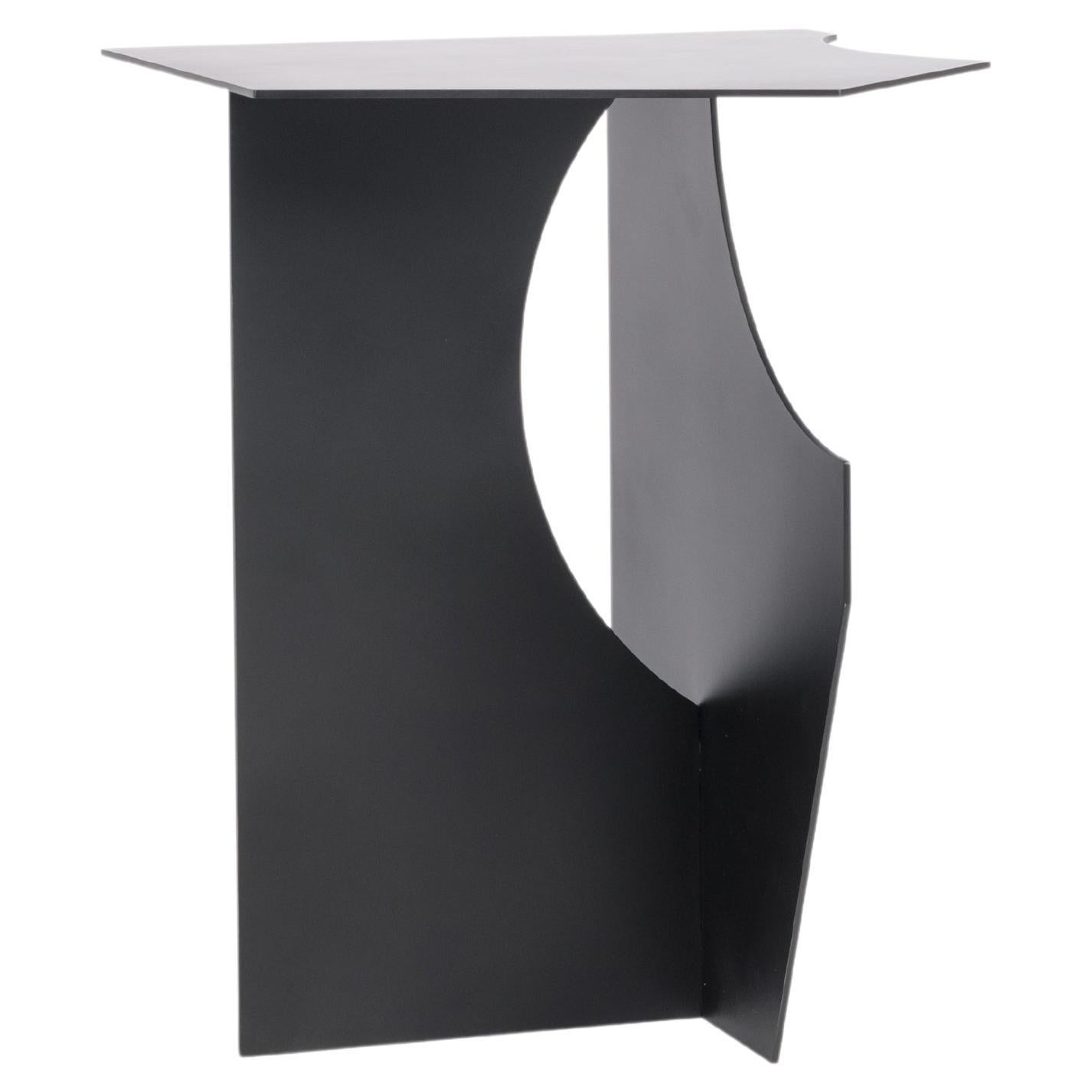 Cutout T01 - Contemporary black metal Side Table by Millim Studio For Sale