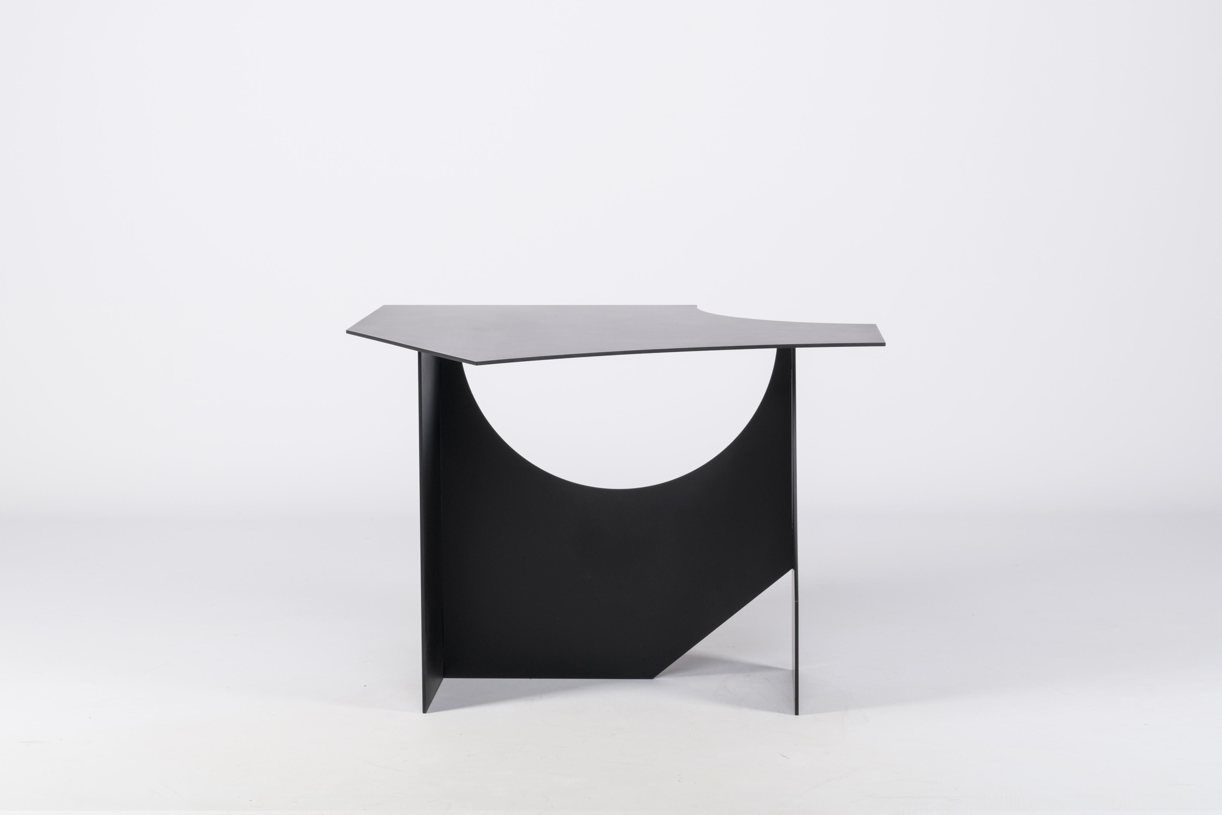 Modern Cutout T03, Contemporary Black Metal Coffee Table by Millim Studio For Sale