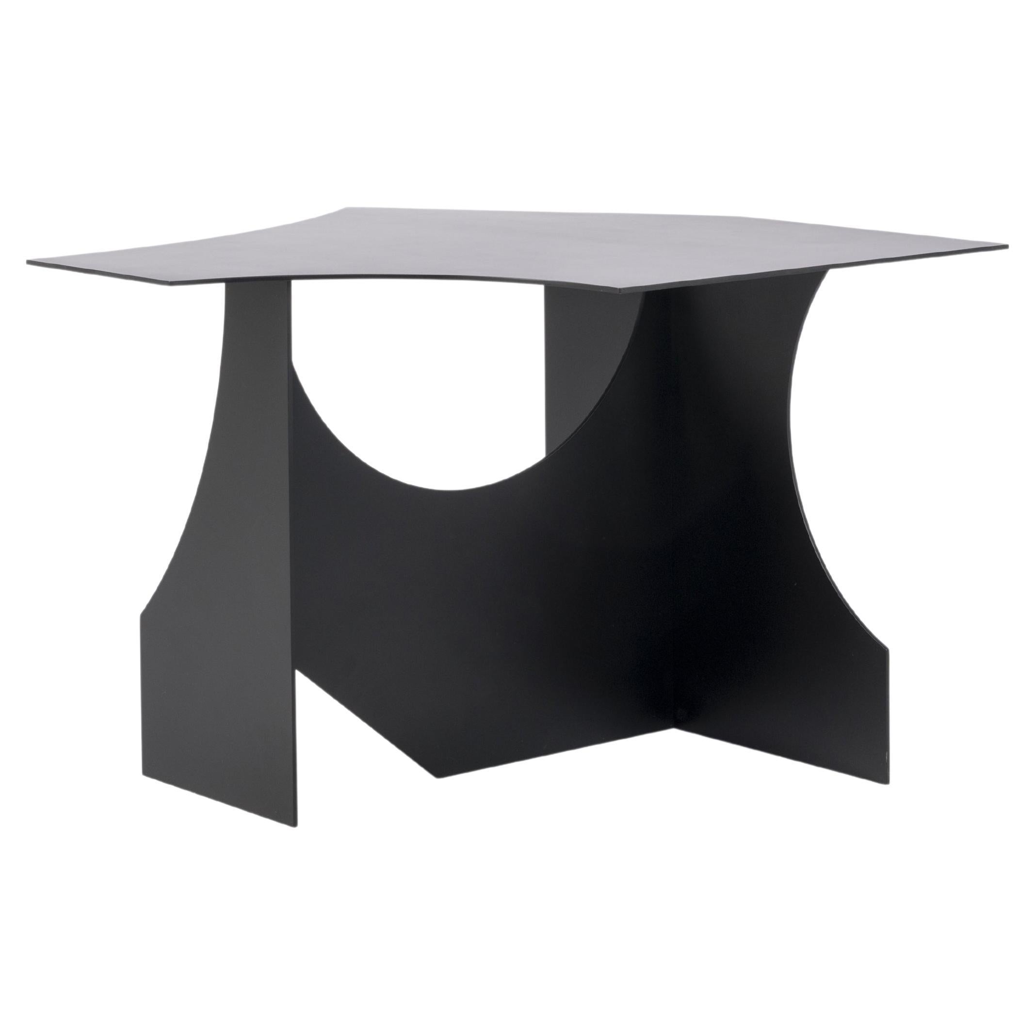 Cutout T03, Contemporary Black Metal Coffee Table by Millim Studio