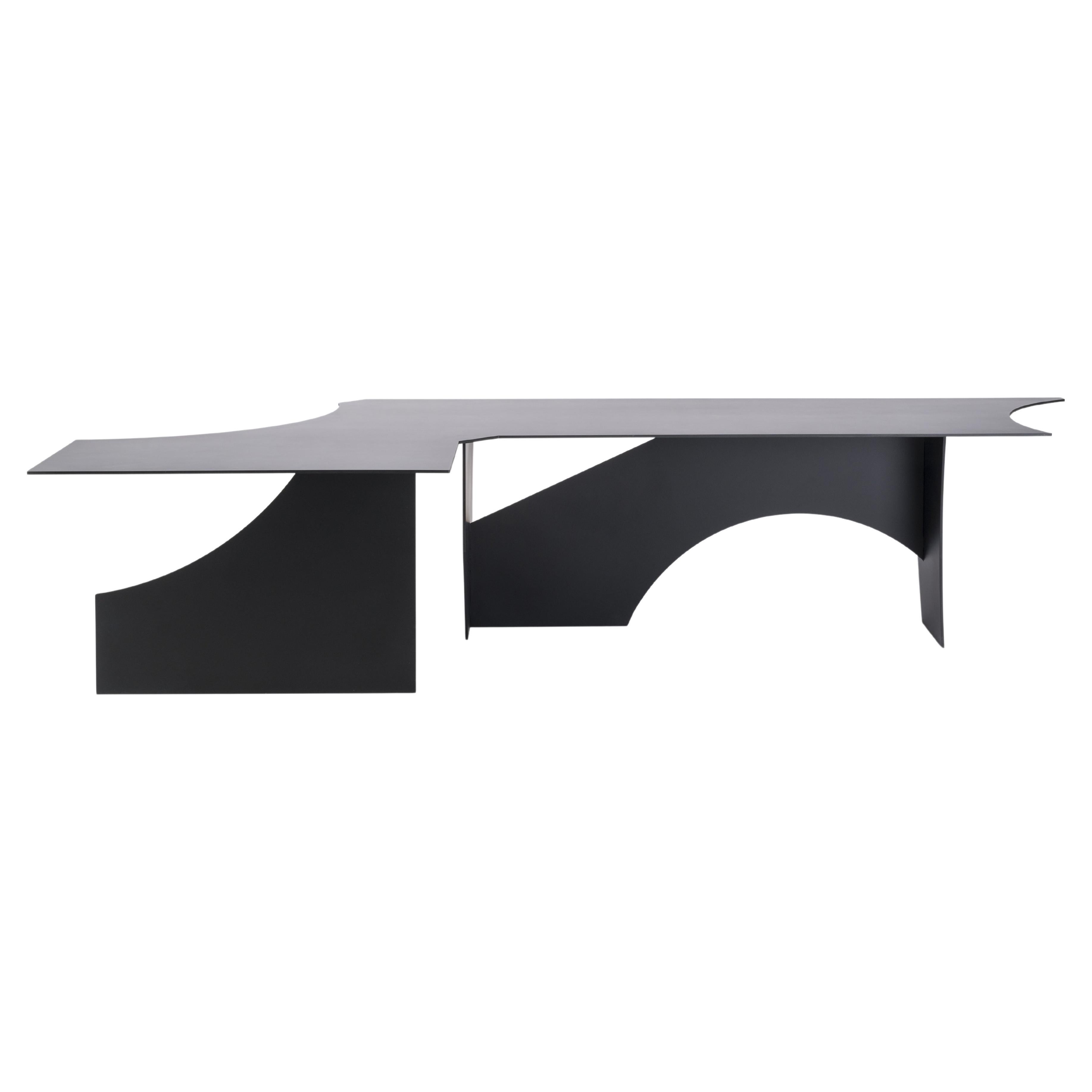 Cutout T04, Contemporary Black Metal Coffee Table by Millim Studio