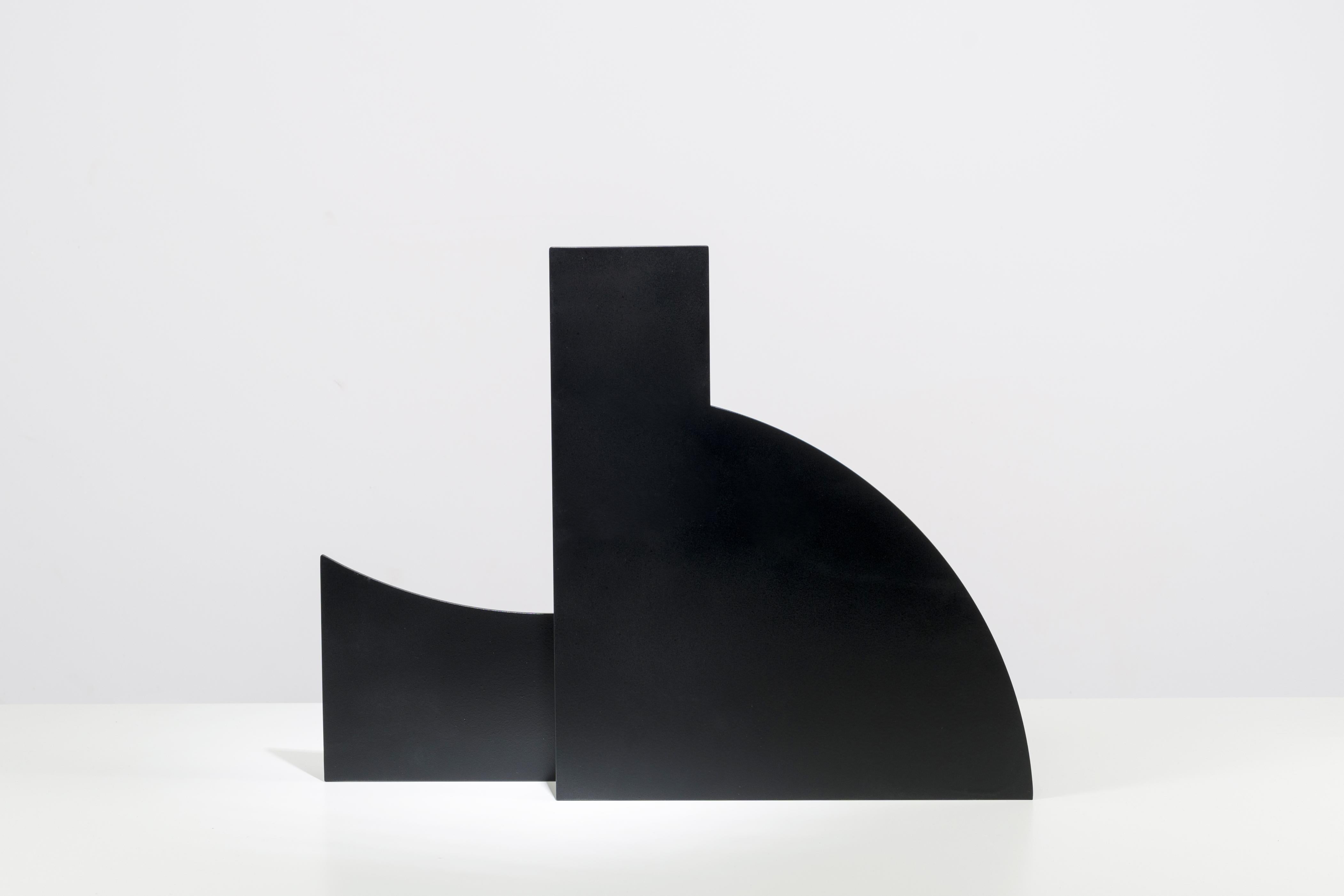 Italian Cutout V03, Contemporary Black Metal Sculptural Vase by Millim Studio For Sale